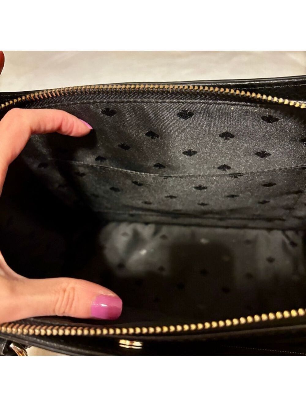 Kate Spade New York Mulberry Street Lise Black Leather Satchel Crossbody - Picture 12 of 15